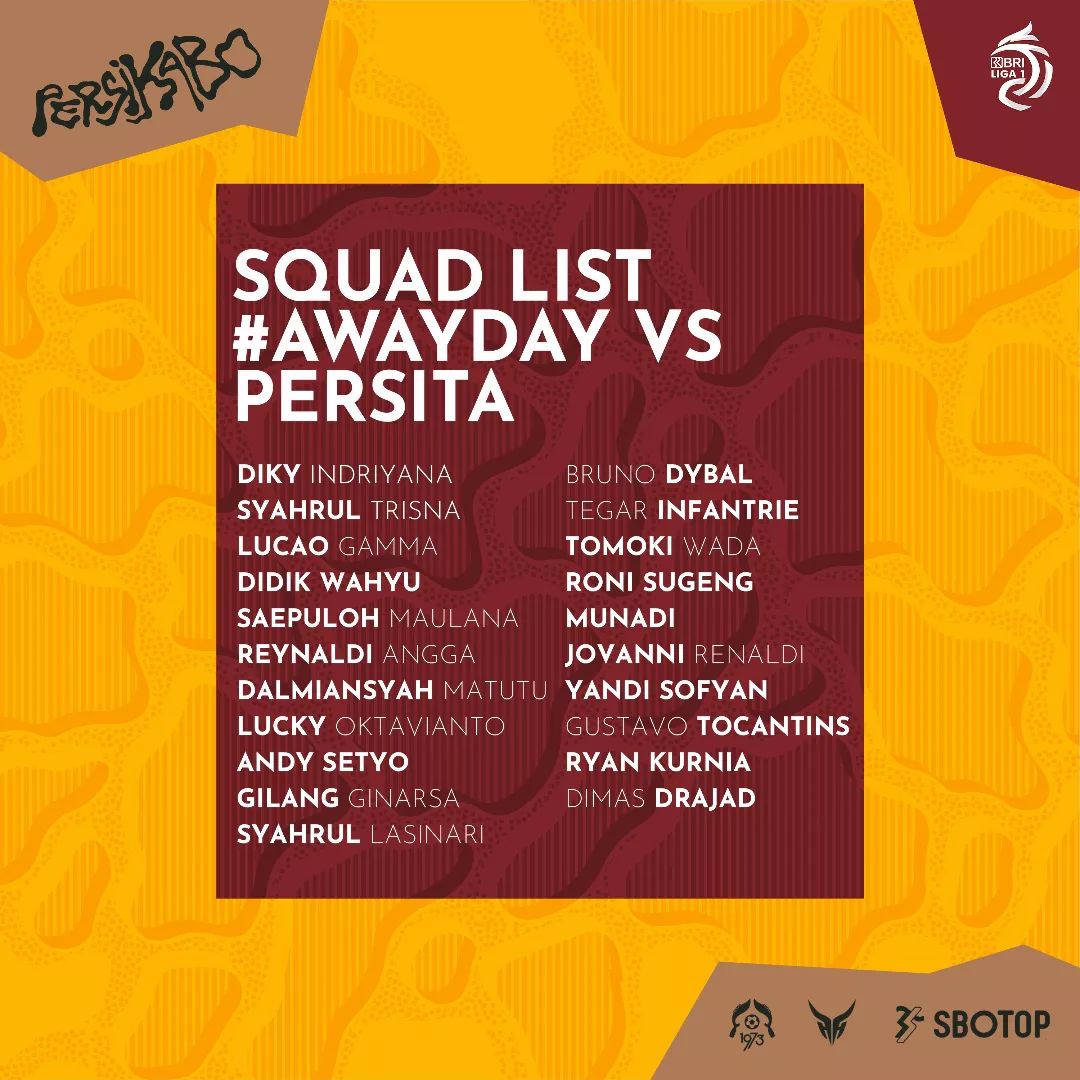 Pemain - pemain yang di bawa ke Tangerang.

#PblPersikabo #Persikabo1973 #PersikaboLovers #PersitaxPersikabo