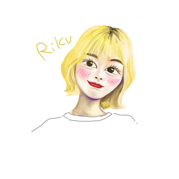 ボブのリクちゃんみなさん描いてるのでかきたくなって落書き。 #NiziU  #RIKU  #NiziU_Ligit_it_Up 