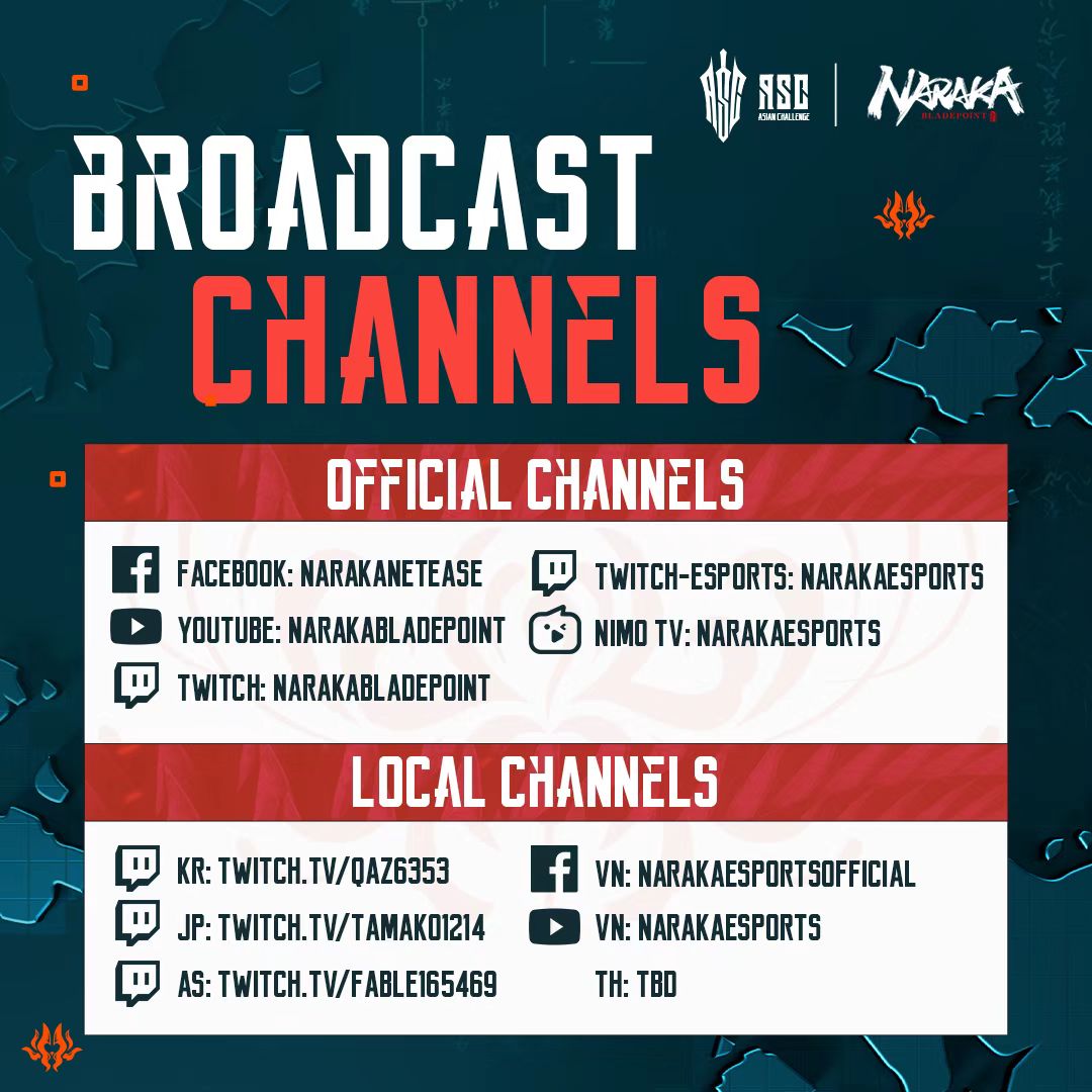 NarakaEsports's tweet photo. The NARAKA:BLADEPOINT Asian Challenge Grand Finals will kick off this weekend featuring 16 trios teams and 16 solo players⚔️.

⏰: Aug 19th 15:30 GMT+7
         Aug 20th 12:30 GMT+7
         Aug 21st 15:30 GMT+7

📺:https://t.co/DrVrLzfGQc

#NarakaEsports
#NARAKABLADEPOINT https://t.co/n7E6wXDLB5