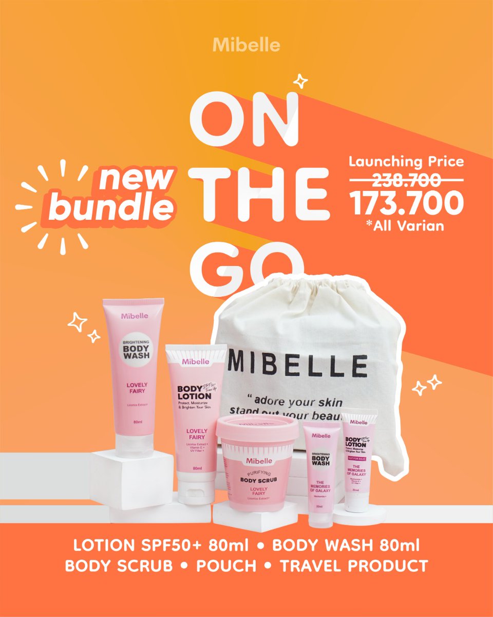 mirellemibelle's tweet photo. 🚨NEW BUNDLE ALERT🚨
Cari perawatan kulit yang aman dibawa traveling kemana-mana?
No worries! Sekarang Mibelle menyediakan bundle khusus untuk kamu yang suka berpetualang tapi tetap ingin merawat kulit!
Yuk Checkout sekarang juga ✨
#mibelleskin #travelbundle #bodycare https://t.co/tbOCc4tUGp