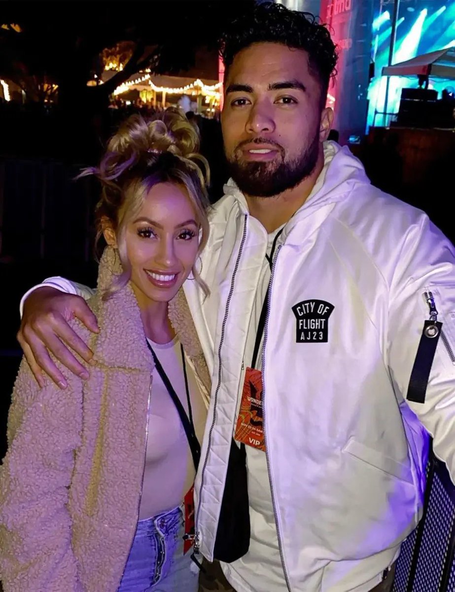 nflrums's tweet photo. Former #Chargers 2nd rd pick Manti Te'o and his real wife. Much respect for him after watching the Netflix documentary and all he went through. https://t.co/CmLnX2i3rj