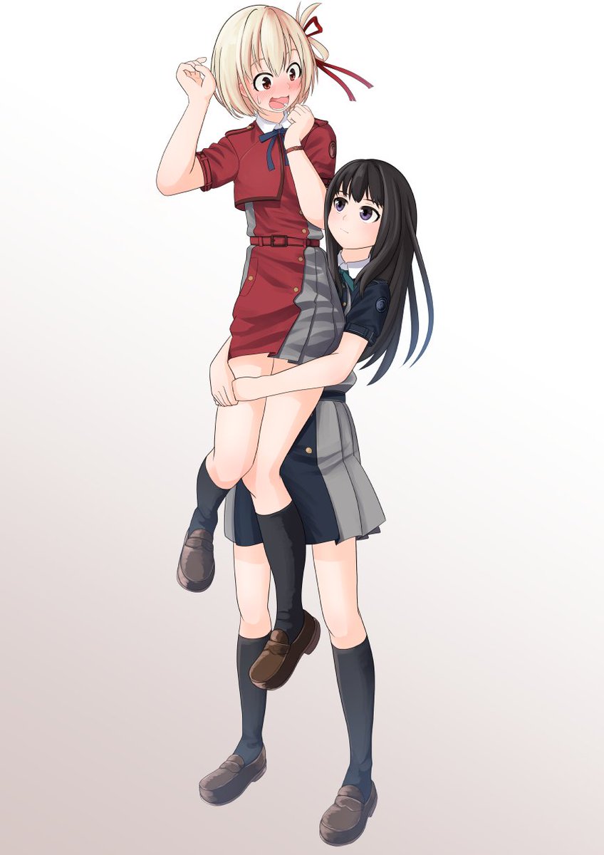 井ノ上たきな ,錦木千束 「Surprise attack #lycoris_recoil #リコリス・リコ」|薫製ハムのイラスト