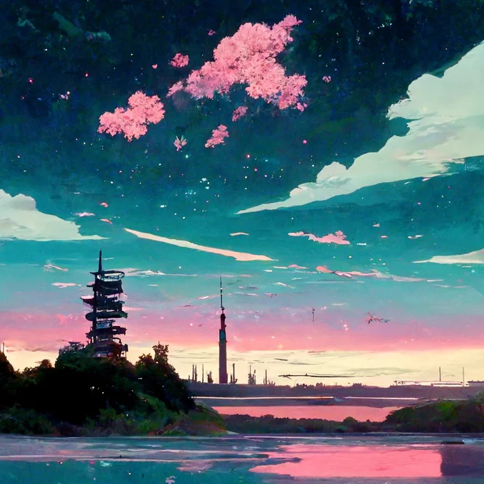 上にVaporwaveや新海誠などを加えて再出力してみた結果 
