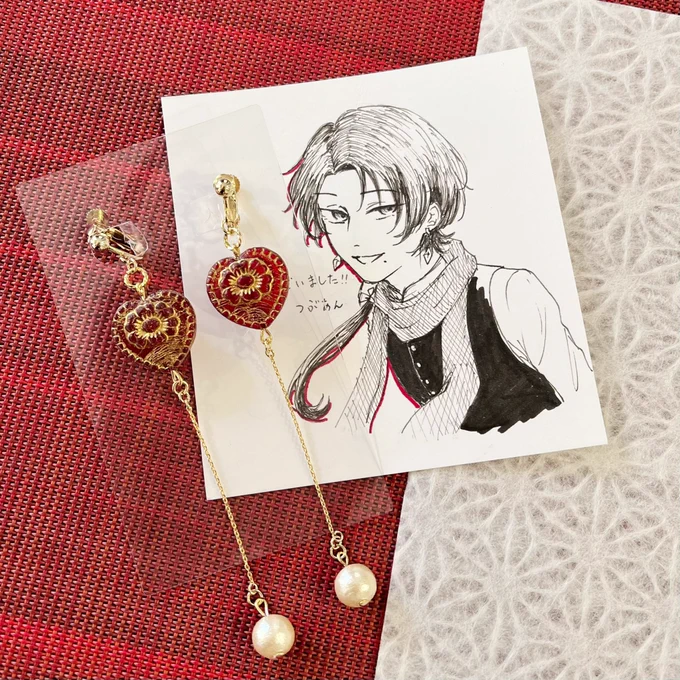 つぶあんさん()のイメージイヤリング「初恋」カワイイ…しかも手書き…!?手書きのイラスト…!?嬉しいー!ありがとうございました 
