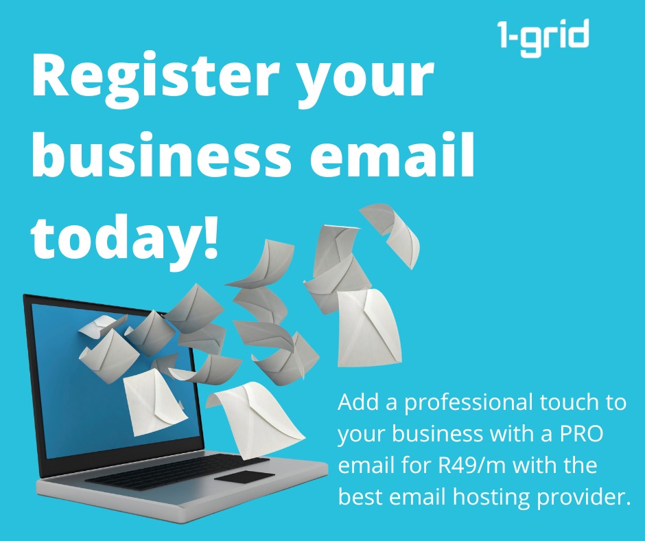 1grid_hosting's tweet image. Want to make your small business look professional? A business email account with 1-grid is the place to start! Make sure your clients know you mean business. 

Get a professional business email for R49pm on the 1-grid website.

1grid.co/email

#Proemail
#1grid