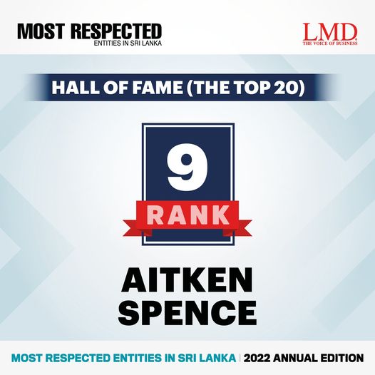 LMD_media's tweet photo. HALL OF FAME - Sri Lanka’s Most Respected 2022
@aitkenspence
#MostRespectedTop20 #MostRespectedEntitiesInSriLanka #MostRespectedEntities #MostRespectedSriLanka #MostRespected #MostRespected2022 #LMD #SriLankanEntities #SriLankanCorporates #SriLankanBusiness #LeadingCorporates https://t.co/vGo0Mf1mXc