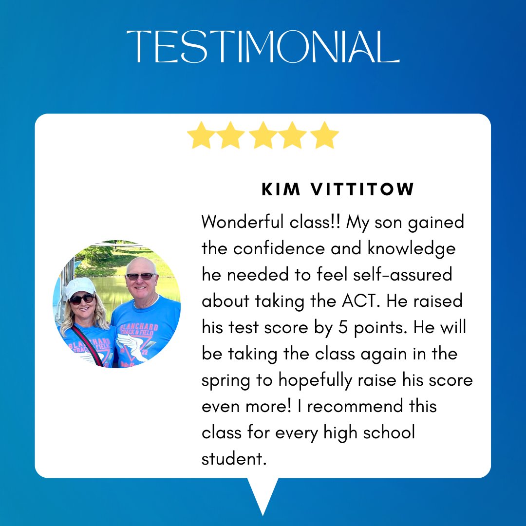 HeritagePrepOKC's tweet image. Wonderful class!! My son gained the confidence and knowledge he needed to feel self-assured about taking the ACT. He raised his test score by 5 points. 

#localism #localbusiness #localokc #tiptuesday #okc