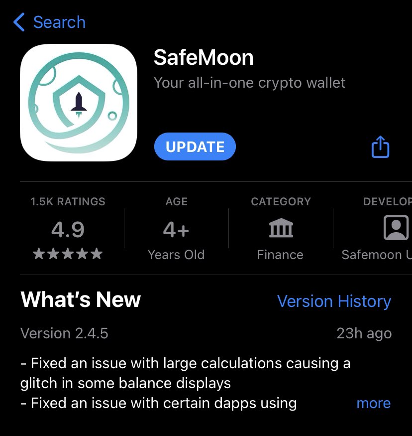 New update for Safemoon wallet #SAFEMOON #SAFEMOONARMY #SAFEMOONWALLET