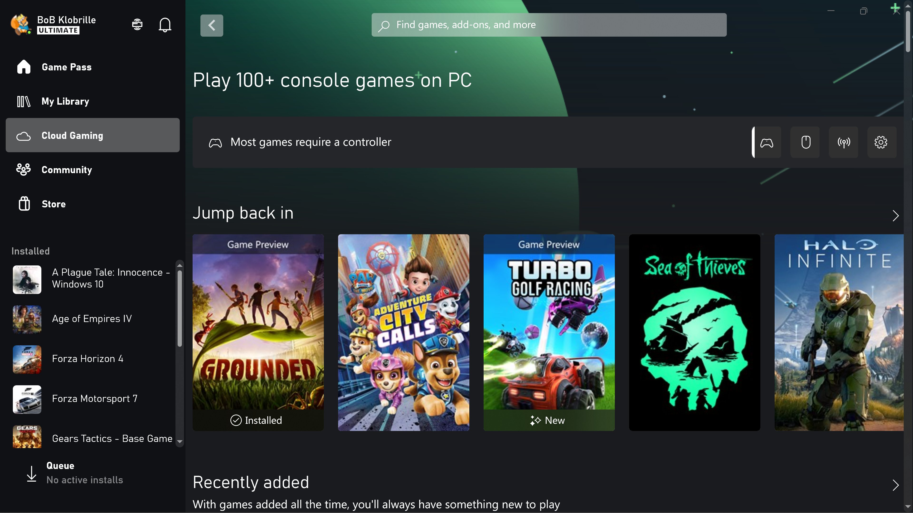 Xbox Cloud Gaming terá suporte a mouse e teclado em breve