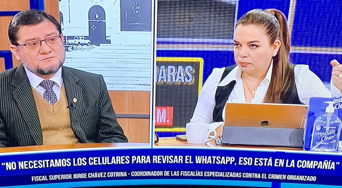 Fiscal Jorge Chávez Cotrina 'No necesitamos los celulares para revisar el whatsapp, eso está en la compañía'. #ComunicacionesAlDescubierto