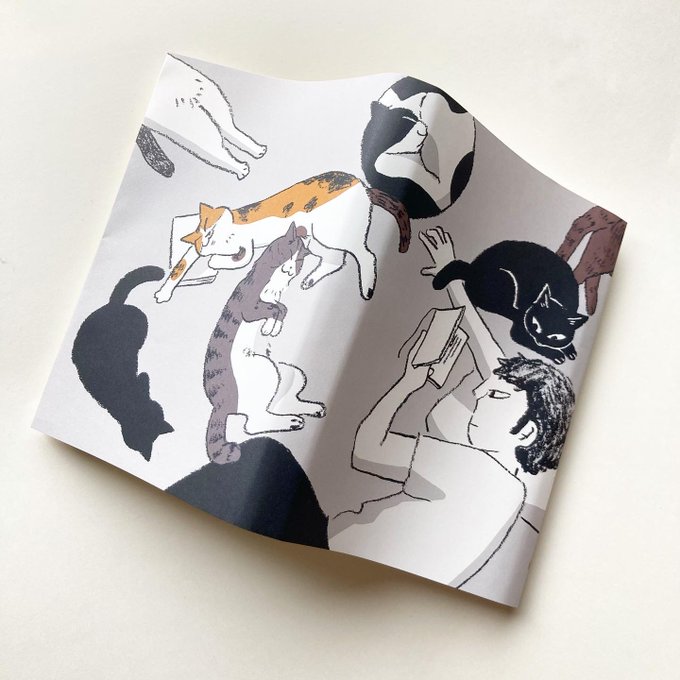 大垣書店さん 創業80周年記念ブックカバーのイラスト担当しました。いろいろ考えてやっぱりネコになりました。詳細はこちらから 