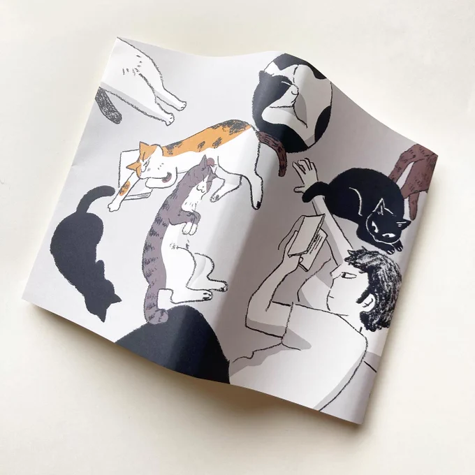 大垣書店さん 創業80周年記念ブックカバーのイラスト担当しました。いろいろ考えてやっぱりネコになりました。詳細はこちらから 