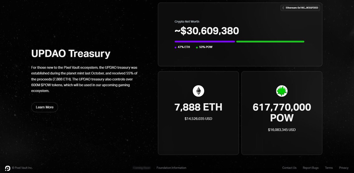 sumthincookin's tweet photo. Check out that treasury total! 👀💰👀💰 @pixelvault_ @MetaHero_ https://t.co/ZuRYTm632B