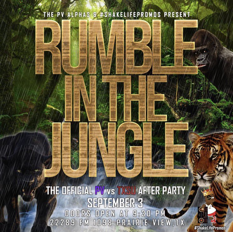 LitlifeTre_Bezy's tweet photo. #Back2thehill (Aug 20th) day party🌴😎
  #Rumbleinthejungle (Sept 3RD) 🦍🤼

Walking distance 2-3 mins (walking) from campus 

#Pv26 #pvamu26 #pv25 #pvamu25 #pv24 #pvamu24 #pv23 #pvamu23 
#txsu26 #shsu26 #uh26 #hbcu 🚨CARS NOT PARKED IN THE GRASS WILL BE TOWED 🚨 https://t.co/cYfuuuGVul