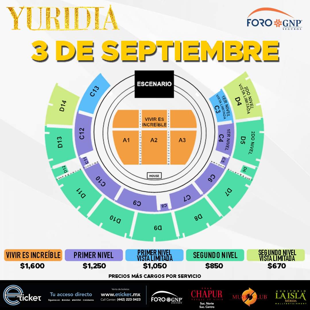 EscenarioMagaz's tweet photo. #Stage360 presenta a @yuritaflowers 🎤 en @ForoGNPSeguros, el sábado 3 de septiembre a las 9pm 🎶
🎟 #Boletos en:
Taquilla de Foro
Gran Chapur
Auditorio La Isla #Mérida
Music Club https://t.co/U855yMwnYw

#Concierto #Yuridia #YuridiaFlores #ForoGNPSeguros #Yucatán #PaLuegoEsTarde https://t.co/aRTKVUt2tE