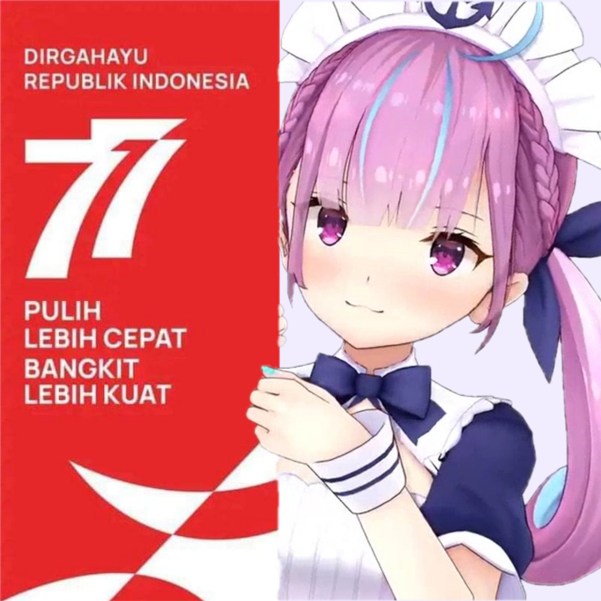 GurenD18's tweet photo. Dirgahayu republik Indonesia
#RI77 #HololiveID @kobokanaeru @airaniiofifteen @ayunda_risu @moonahoshinova @kaelakovalskia @vestiazeta @kureijiollie @pavoliareine @anyamelfissa
sry member lain gak kebikin yang ID ngomeng ngahai 🙏 https://t.co/S0E0evi0P2