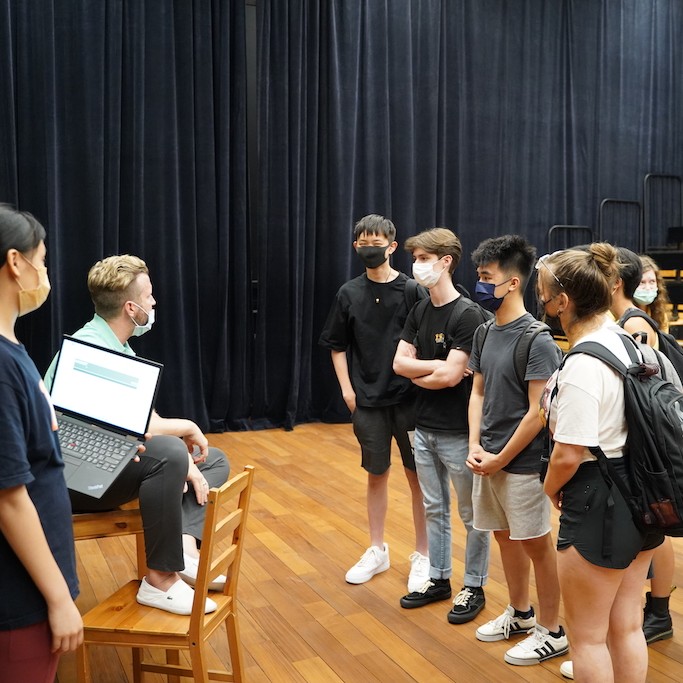 TASNewsFeed's tweet photo. DOUBLE, DOUBLE, TOIL AND TROUBLE: #TASTiger thespians meet with upper school drama and theater arts teacher Austin Farwell to discuss their interest in this fall’s production of Shakespeare’s Macbeth.  #thirdculturekids #thirdcultureteachers #iasas #thescottishplay https://t.co/4FQBAuOlty