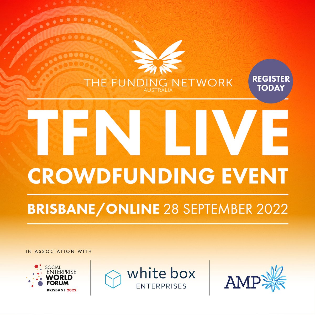TFNAus's tweet photo. 🙋 #TFN will hold a #TFNHybridLive crowdfunding event in association with the @_SEWF in Sep. Join us from the @BCEC_Brisbane or online:
28 Sep '22, 6:15-7:30 pm AEST.
Feat: #BackTrackWorks, @CleanSlateCl, #LoopUpcycling
Book now: https://t.co/JUixubfY9F
🤝 the @AMPFoundation https://t.co/NSCSdcvnWj