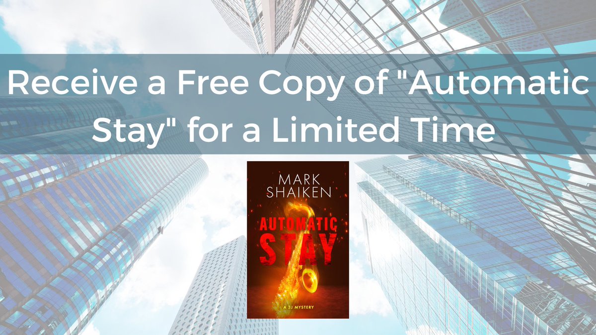 For a limited time, I invite you to go to the following site to download a FREE copy of "Automatic Stay." Take advantage of this awesome offer! I hope you enjoy the read. - bit.ly/3pt0fFU 

#LegalThriller #FreeBook