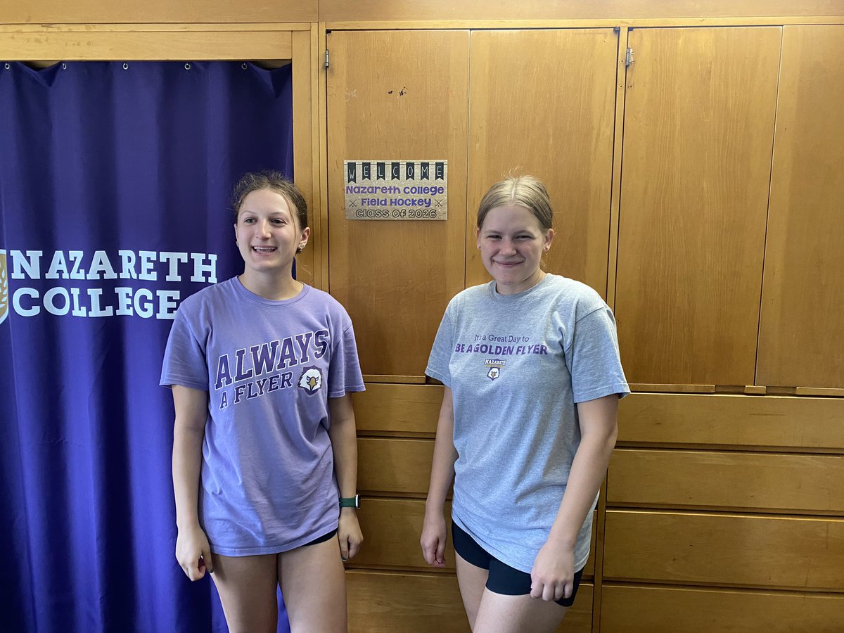hallidayc's tweet photo. It’s official… @KenzieLHalliday is all moved in to Naz!   Cannot wait to see what this year brings to you! #classof2026 #nazarethcollege #nazfieldhockey https://t.co/qfp21cLX1R