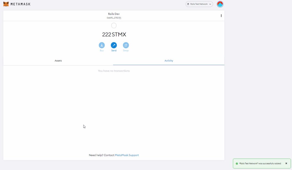 We have officially reinitialized testnet for the #SteamExchange Rails Network™ 🛤️

Sneak peak - our RPC being accepted as a chain on <a href="/MetaMask/">MetaMask 🦊</a>. Just one of the few exciting updates coming your way! 

#SteamX #Crypto #btc #ETH #NFTs #BSC #SOL #blockchain #XRP #cryptocurrency #BNB