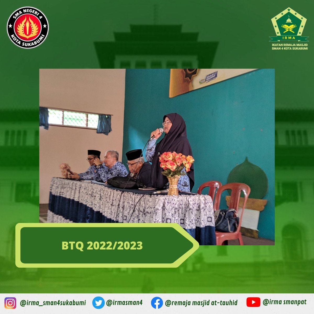 irmasman4's tweet photo. Rabu, 17 Agustus 2022 yang bertepatan pada HUT RI Ke-77, SMAN 4 Sukabumi melaksanakan kegiatan Pelatihan Cara Cepat Baca Al-Quran Dengan Metode Iqra yang diikutsertakan oleh siswa/i kelas 10 https://t.co/4cFIka2I2v