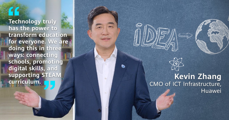 HUAWEI_TECH4ALL's tweet photo. Education transformation isn’t something that can happen overnight! #Huawei's Kevin Zhang shares his approaches to empowering education with tech. Explore more: https://t.co/9ySEOrmDmg #Tech4Education