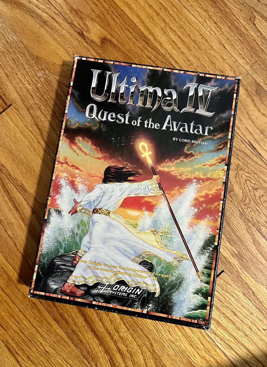 bluechoux's tweet photo. This is maybe the closest thing I have to a family heirloom. Back in the day, my older brother worked at Radio Shack and got into early PC games. He couldn’t care less about games today, but his original copy of Ultima IV is something I’ll never get rid of. https://t.co/whVBlnkZP8