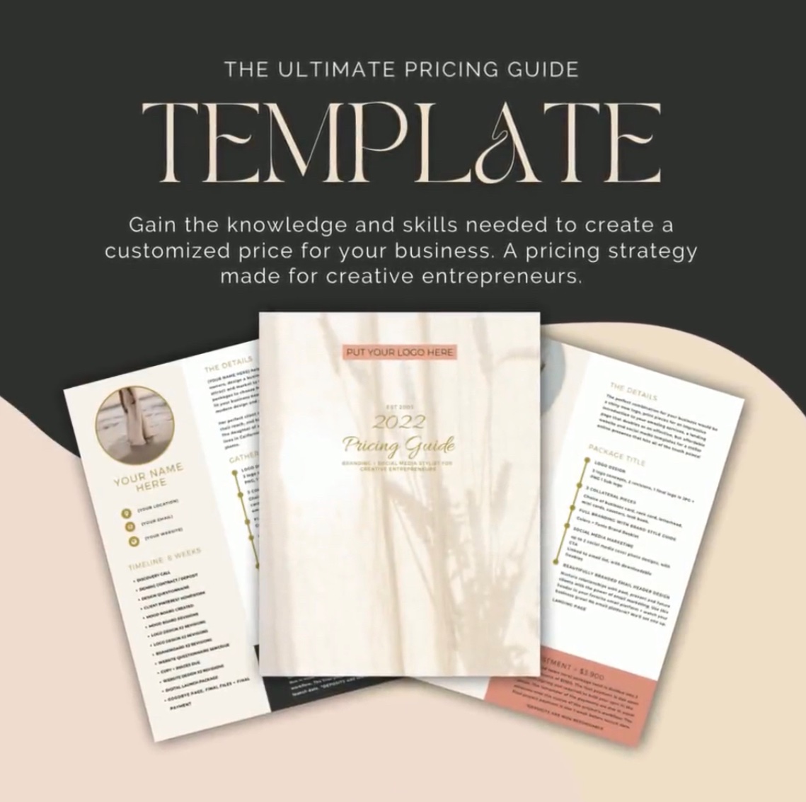 Gain the knowledge and skills needed to create a customized price for your business. A pricing strategy made for creative entrepreneurs. #templates #instagramtemplates #pricingguide #pricingtemplate #instagramplanner #instagram etsy.me/3QwNaYe