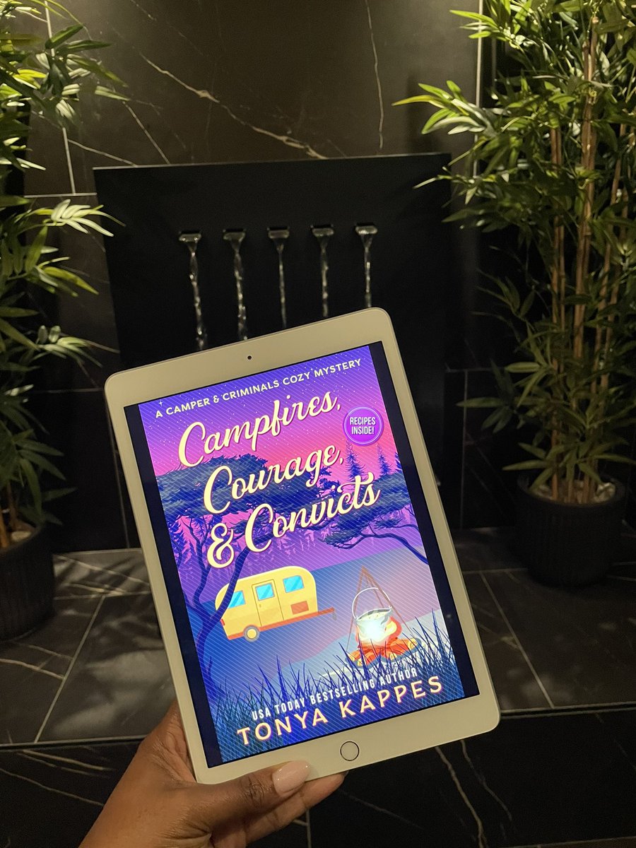 Serenity now! Currently reading the forthcoming A Camper and Criminals Cozy Mystery book by @tonyakappes11! Review coming soon. #OhYeahIReadThat #tonyakappes #campfirescourageandconvicts #cozymystery