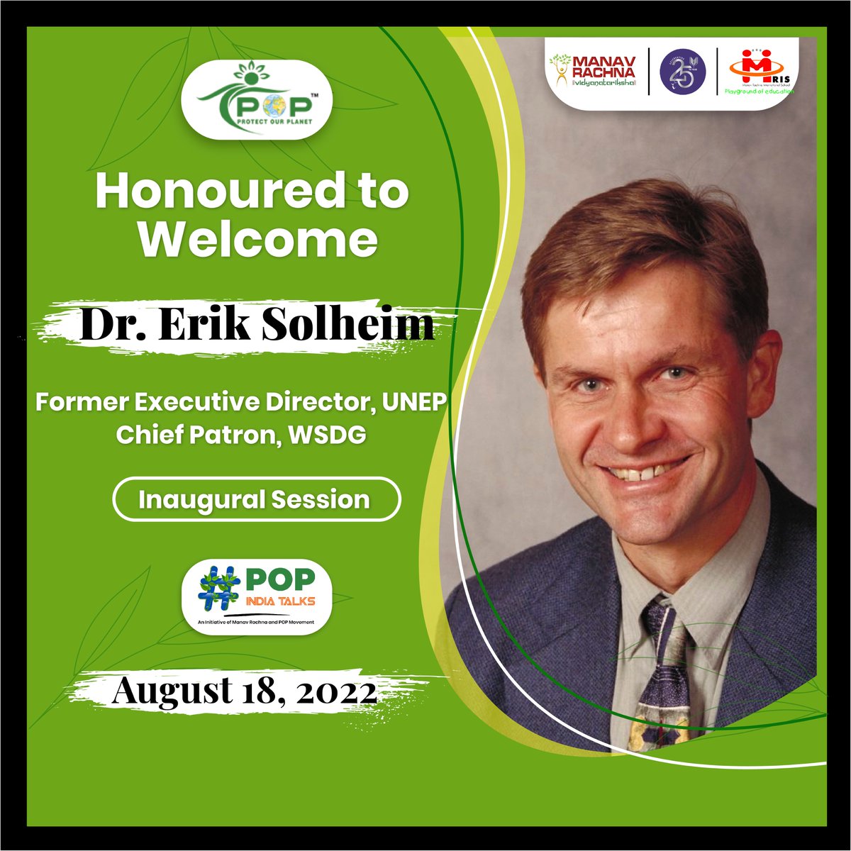 MrisEdu's tweet photo. We are honored to extend a virtual welcome to Dr. Erik Solheim - Former Executive Director, UNEP &amp; Patron, World Sustainable Development Forum and Dr. Ash Pachauri - Senior Mentor, POP Movement as special guests for the #POPIndiaTalks inaugural session.
@ErikSolheim @AshPachauri https://t.co/F5WEIhWyLE