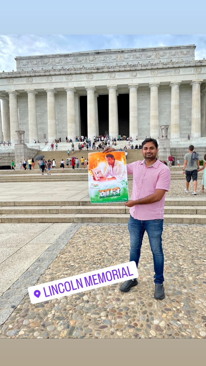 Darshanfans171's tweet photo. #DBoss #kranti #KrantiBegins Infront Of Whitehouse USA &amp; Lincoln Memorial.... 
#ChallengingStarDarshan #monarch https://t.co/c3W3EcV7gj