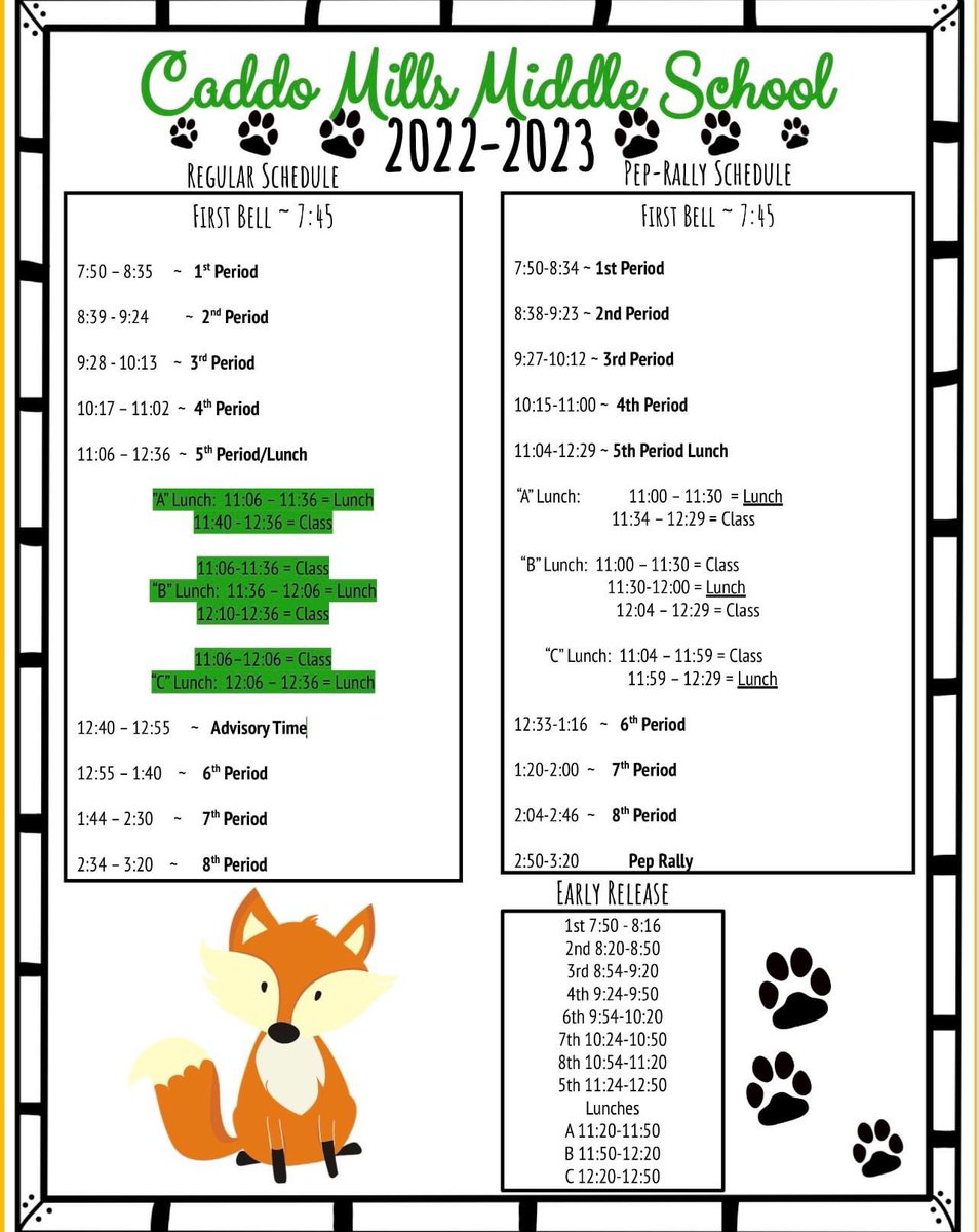 School Starts at 7:50 tomorrow. See you there.