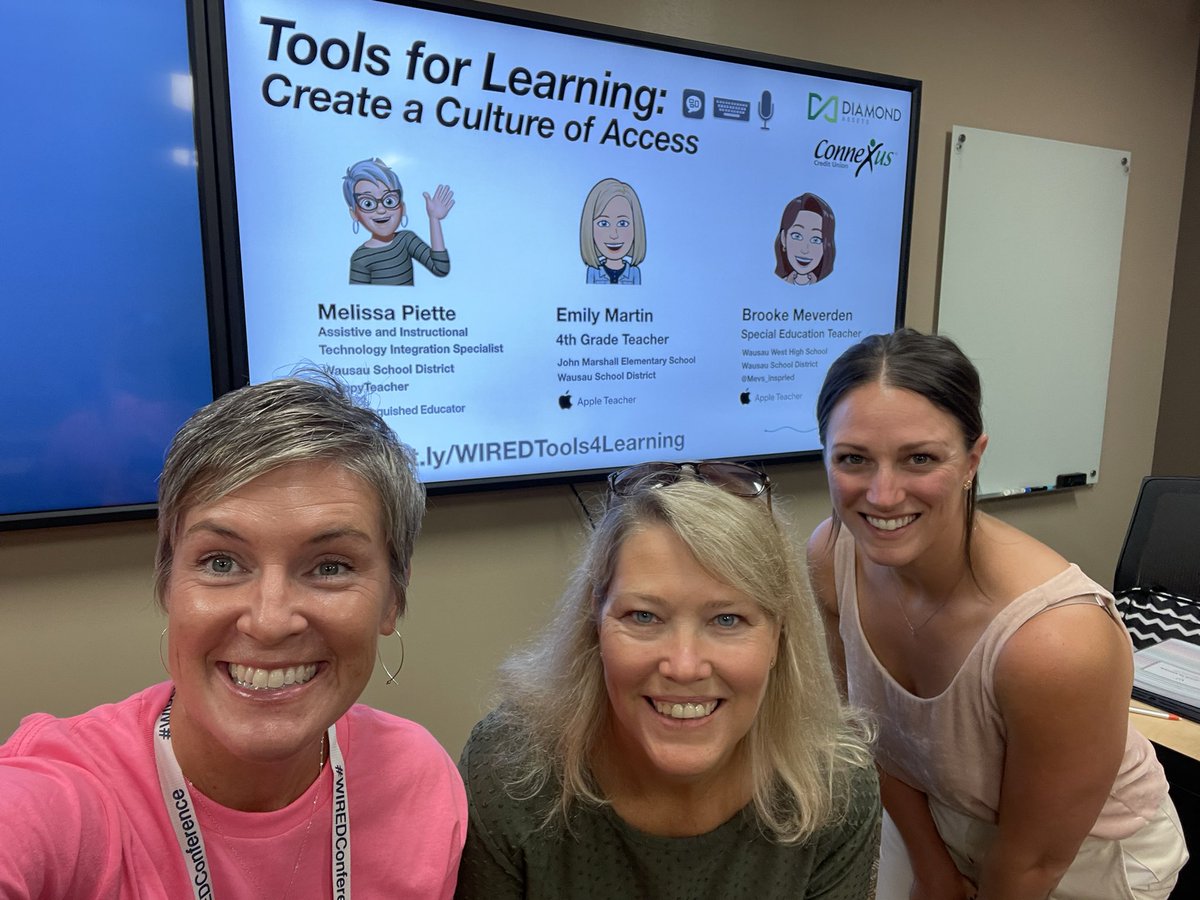 appyteacher's tweet photo. This was a favorite moment today!  Presenting with two passionate #WausauSchools teachers about “opening doors wider” for all learners!  @Mevs_inspired #WIREDConference https://t.co/rCuxWsXydh