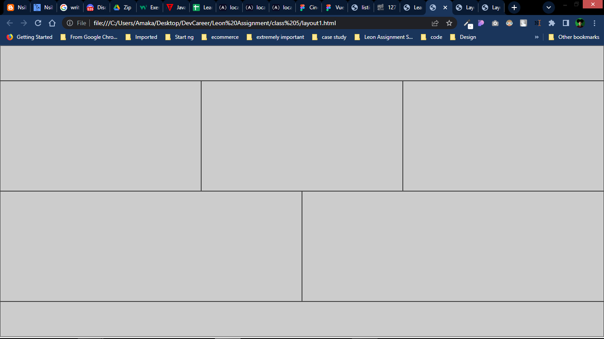 theblaisecode's tweet photo. Day 8
Bootcamp Assignment

For class 5, we were asked to build the layout of these images with HTML &amp; CSS. Using CSS floats

These are my code &amp; results 

#100Devs  #WomenInTech #TechTwitter #WomenWhoCode #webdev #learnwithleon #SoftwareDeveloper #HTML #CSS #catchupcrew

Layout 1 https://t.co/r1Dn31wIFY