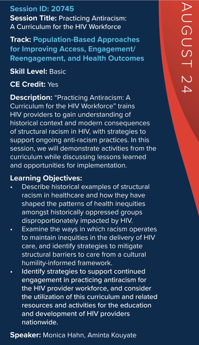 Monica Hahn MD MPH AAHIVS (ig/bsky: MonicaHahnMD) (@monicahahnmd) on Twitter photo Looking forward to co-presenting a sneak peek of our antiracism curriculum for for the HIV workforce at National <a href="/RyanWhiteConf/">Ryan White Conference</a> next week! Hugest gratitude to co-conspirator <a href="/AmintaKouyate/">Aminta Kouyate, MS</a> for your vision and leadership, bringing this to reality for @Pacific_AETC @THE_Collab_!🔥 Looking forward to co-presenting a sneak peek of our antiracism curriculum for for the HIV workforce at National <a href="/RyanWhiteConf/">Ryan White Conference</a> next week! Hugest gratitude to co-conspirator <a href="/AmintaKouyate/">Aminta Kouyate, MS</a> for your vision and leadership, bringing this to reality for @Pacific_AETC @THE_Collab_!🔥