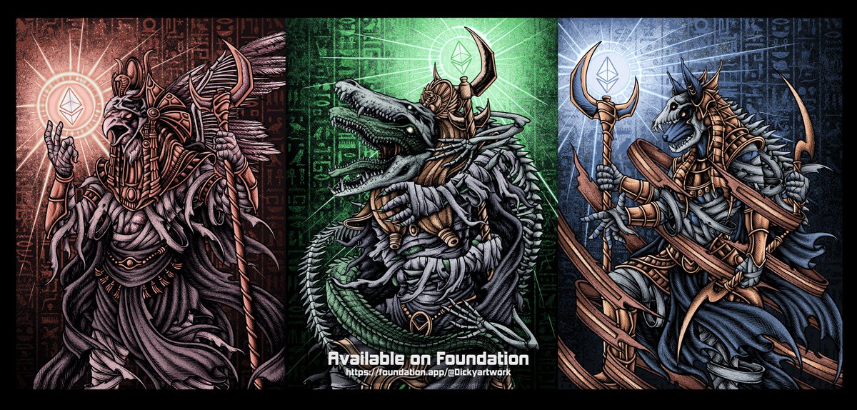 dickyartwork's tweet photo. Still Available on @foundation 
Gods from Egypt !!!

Horus link 👇 :
https://t.co/h8RzrZSV6z

Sobek link 👇 :
https://t.co/tXBLgC3qyj

Anubis link 👇 :
https://t.co/7IDaBWZGq5

#art #NFTartists #NFTArts  #NFTdrop #NFTProject #nft #nftcollector #NFTCommmunity #NFTdrops #NFTartist https://t.co/R4ceYILOnU
