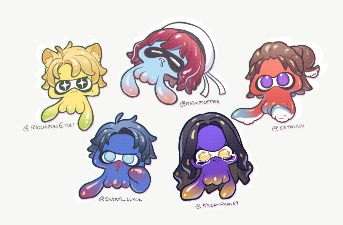 「squid doodles from my bday stream  」|KΛIのイラスト