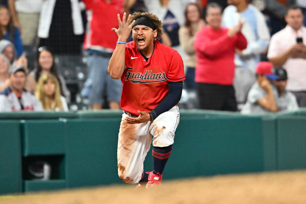Tonight the Guardians struck out 3 straight times to start the 8th inning, but scored 6 runs after the 3rd batter reached on a dropped 3rd strike.

It's the first time in the Expansion Era (1961) that a team scored 6 runs in an inning after its first 3 batters all struck out.