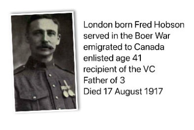 TheWFA's tweet photo. Fred Hobson, a Boer War veteran, Canadian émigré and father of 3 - he was posthumously awarded the VC. During a fight he recovered a buried Lewis gun and trained it on the attacking enemy.#Vimy1917
#WW1
#CanadaRemembers
#LestWeForget
https://t.co/QfTACPFHhI https://t.co/HffogvzcHu