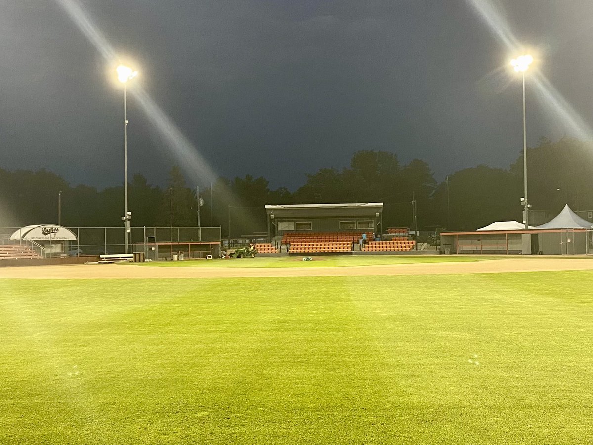 Standing in center field at Memorial Park in Dundas.  Everything looking great and ready for #FDM2022.  Volunteer meeting tonight - we are ready to welcome you to the Town of Baseball on Friday night!!