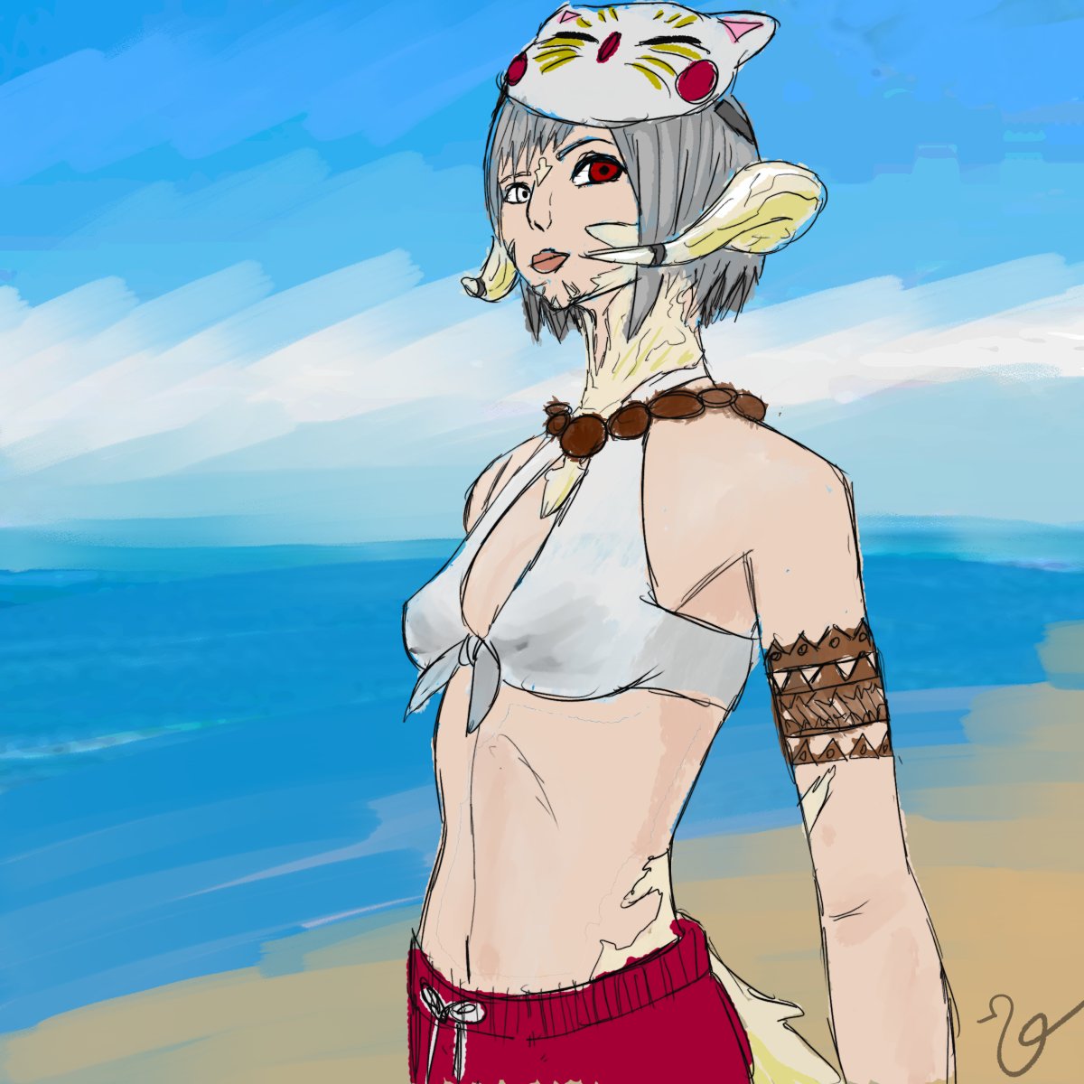 GooseRune's tweet photo. Fan Art of @Rustpig_EN 's FFXIV character Ohta! https://t.co/cNR9wWWtDk