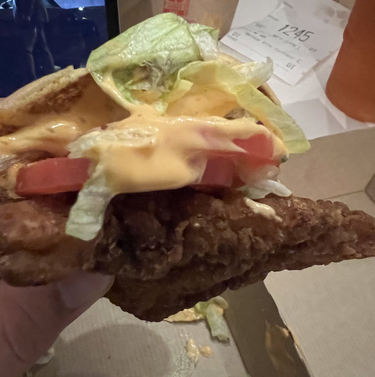 Don Darryl Rivera (@dondarrylrivera) on Twitter photo When your <a href="/McDonalds/">McDonald's</a> spicy chicken sandwich only comes half made. Where’s the rest of it?! 🤣😤🙄 When your <a href="/McDonalds/">McDonald's</a> spicy chicken sandwich only comes half made. Where’s the rest of it?! 🤣😤🙄