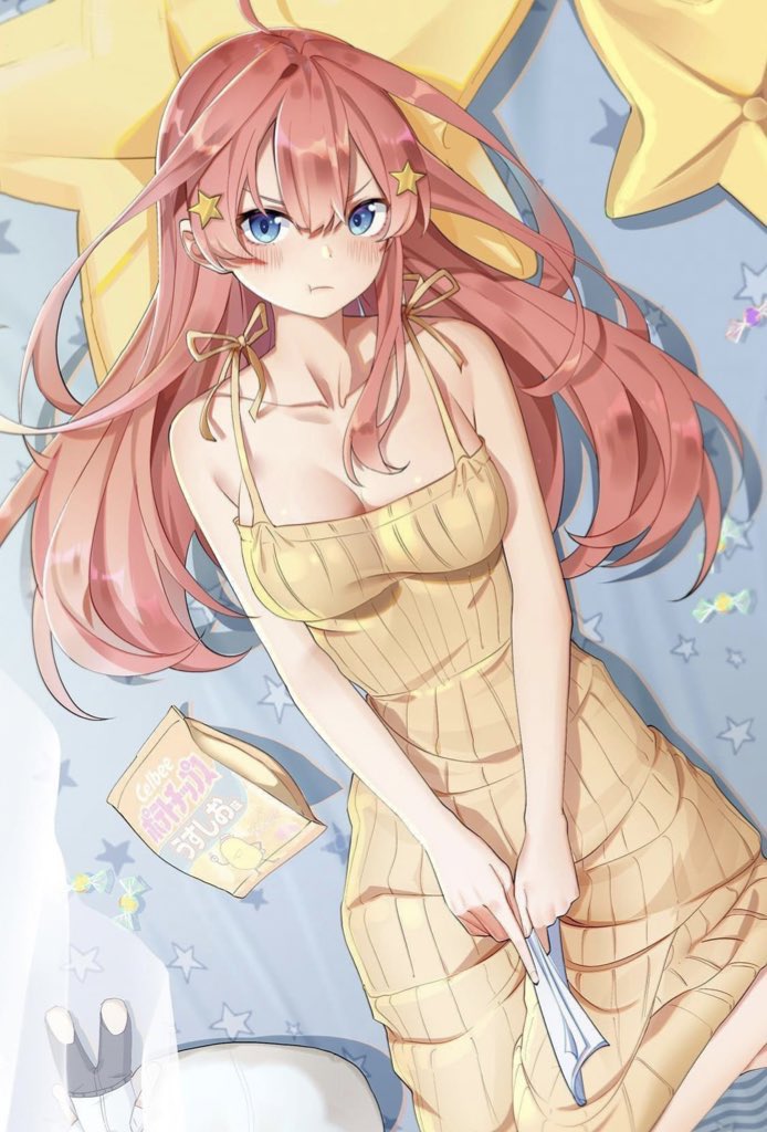 日常垢のりょう（RelieR）さんがTwitterに投稿した中野五月(五等分の花嫁)のイラスト。