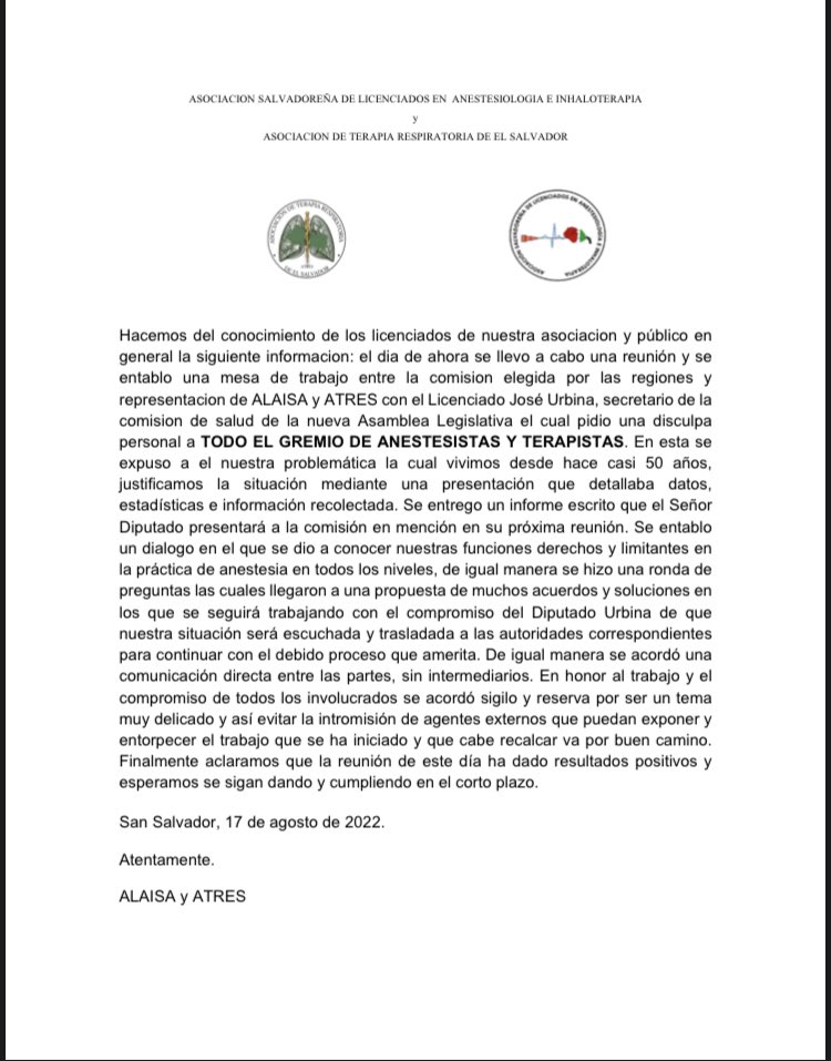 ALAISAES's tweet photo. COMUNICADO OFICIAL
 @tcsnoticias @prensagrafica @elsalvador @FranAlabi @nayibbukele @elsalvador @AsambleaSV https://t.co/SZl6fAUirc