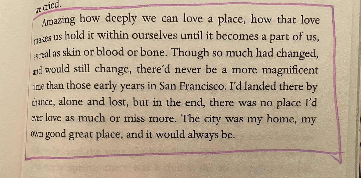 MeghanCArnold's tweet photo. One of the most perfect passages about San Francisco I’ve ever read, from “The Bohemians” by @jasmindarznik 🥹🥹🥹 https://t.co/Ok37w8bR43