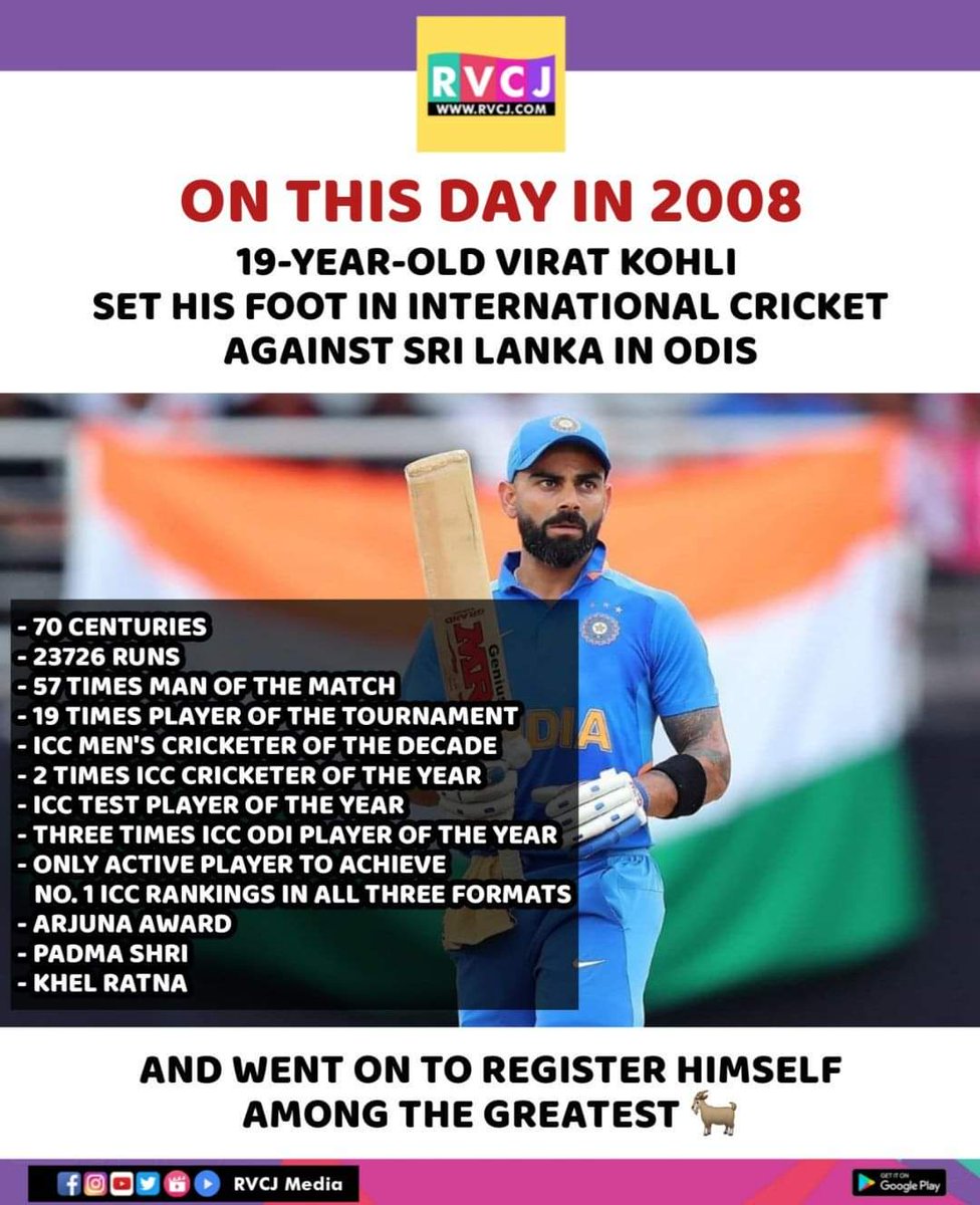 RVCJ_FB's tweet photo. The Arrival of King Kohli 👑🐐
#14YearsOfViratKohli https://t.co/mSXVSi7LnL