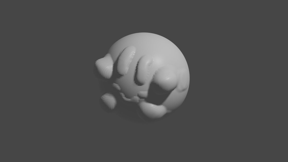 Invizabel's tweet image. 1st version of Kirby Blender Render #kirby @NintendoAmerica
