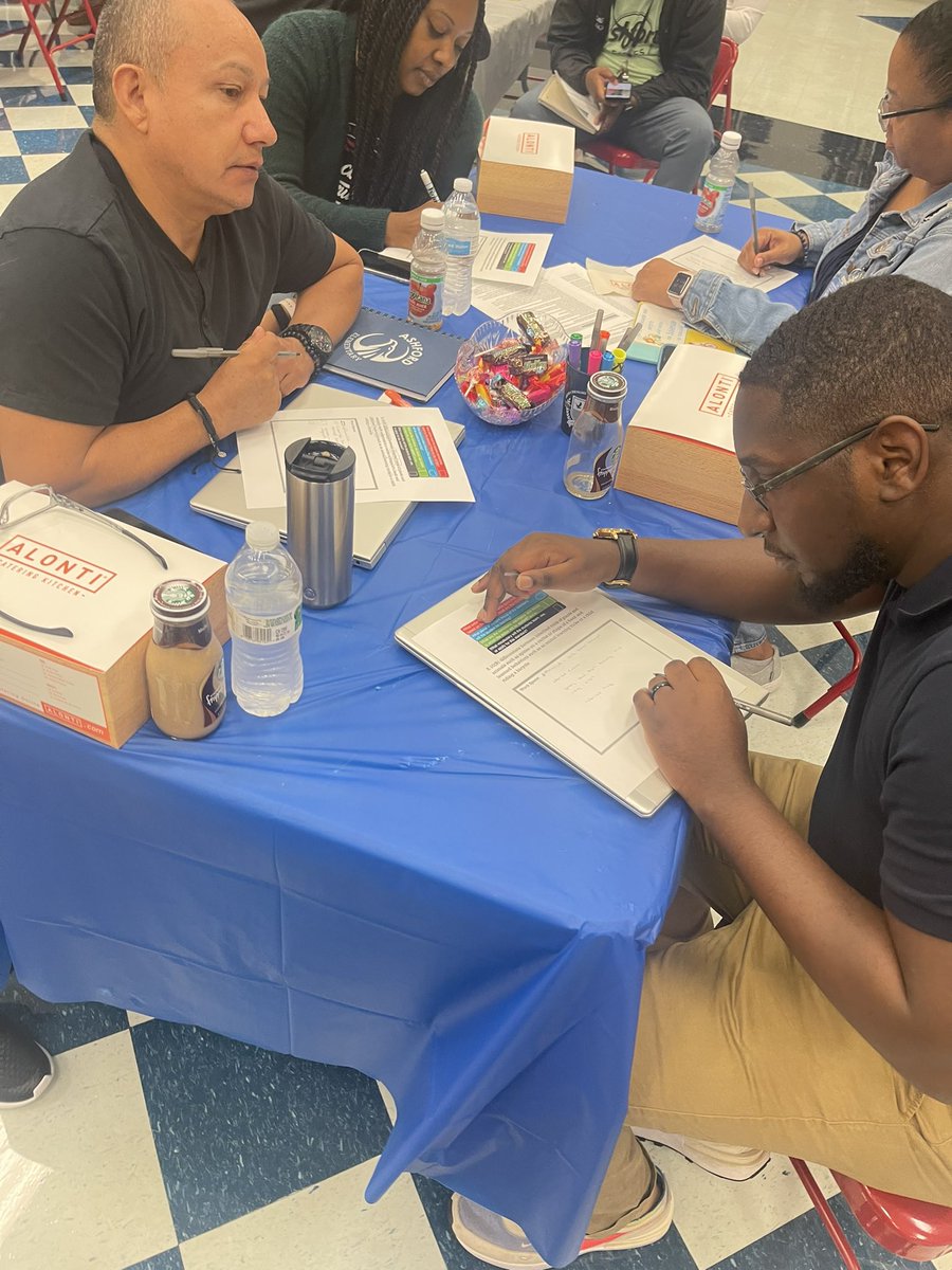 DrJoseLLopez's tweet image. Teachers are learning how to unpack standards and presenting their work.