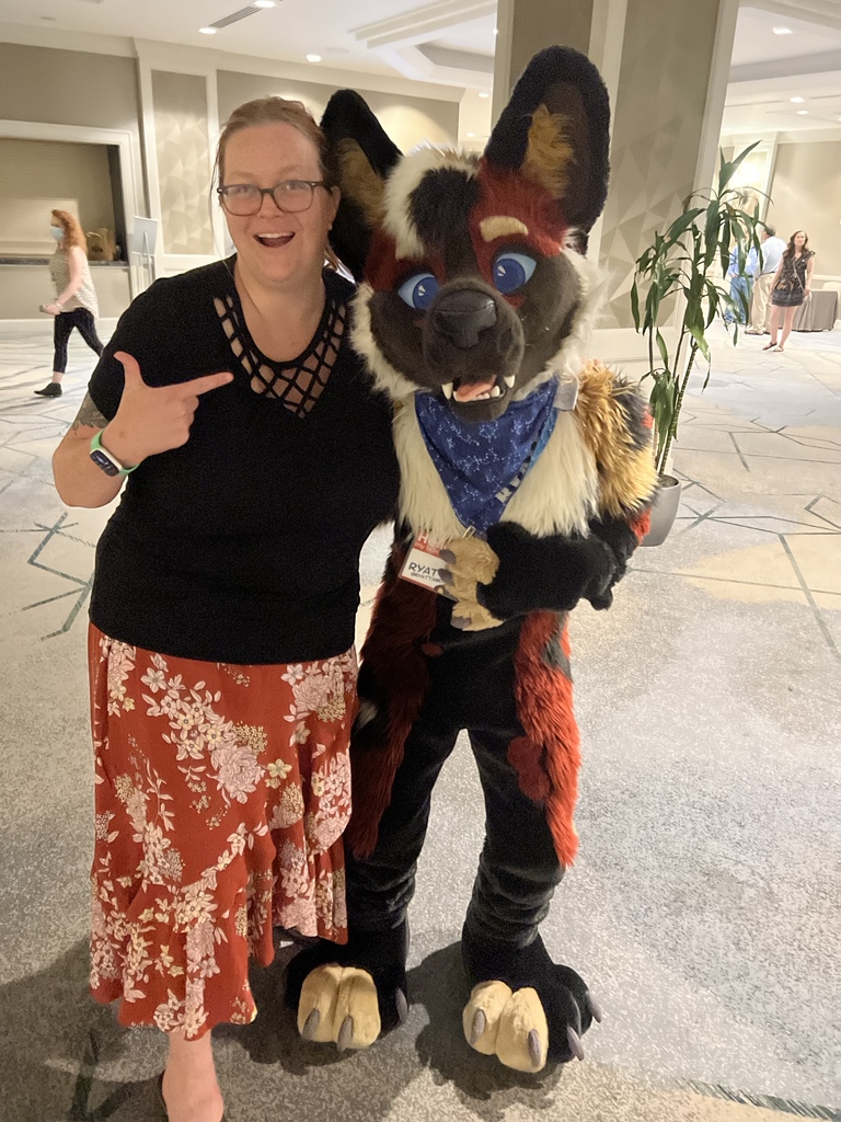 se_kar's tweet photo. The furries have found us exotics vet med people!!! #Furry #DenFur2022 #ExoticsCon2022 #VetTech #VetMed #VetTechLife https://t.co/cj6cM14ehs